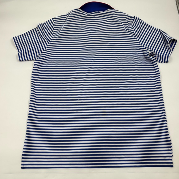 RLX Ralph Lauren Men's Polyester Navy White Striped Short Sleeve Polo - Picture 4 of 5